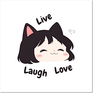 Live Laugh Love Cat Style Posters and Art